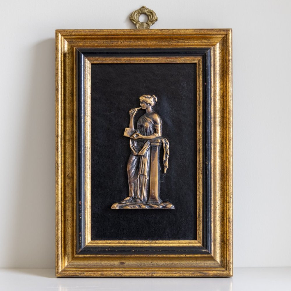 Vintage Sungott Art Studios Woman Toga Thinking New York Style 307 28 Plaque